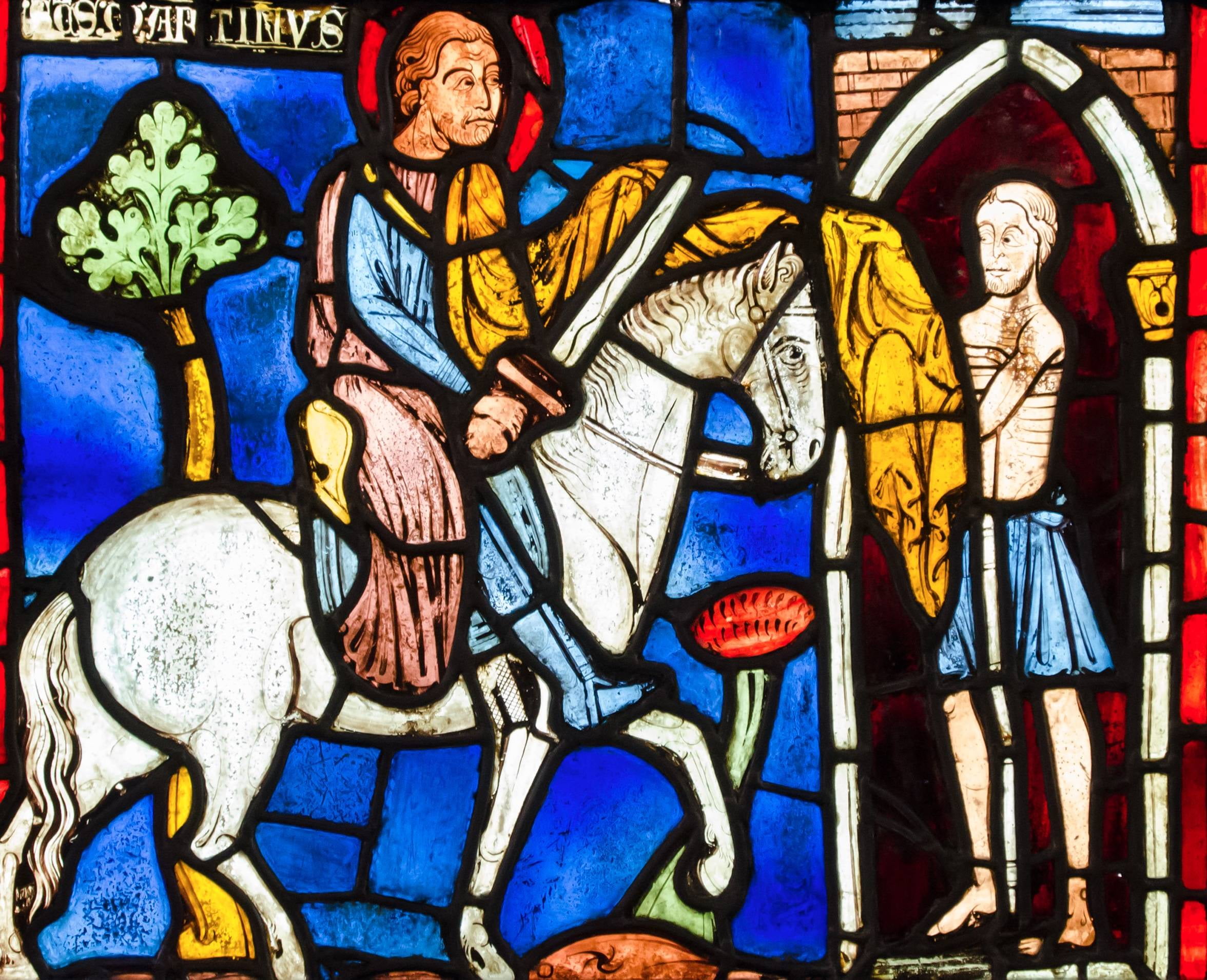 Martin und der Bettler - ein Mosaik aus dem Musée national du Moyen Âge, Paris (ca. 1230). © Selbymay/wikimedia.org/CC BY-SA 3.0