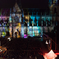Lichtintervention Victoria Coeln Linzer Mariendom außen